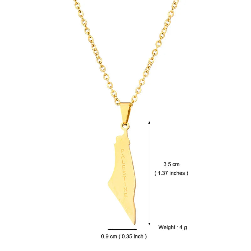 Palestine Outline Necklace