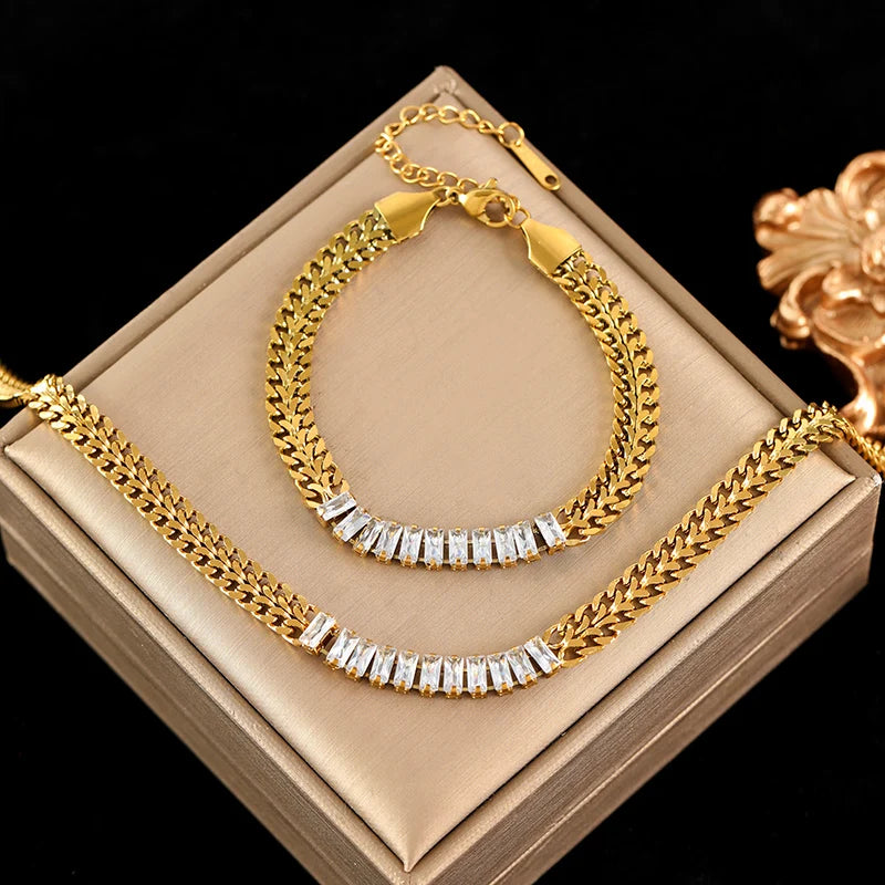 Elegant Necklace + Bracelet Set